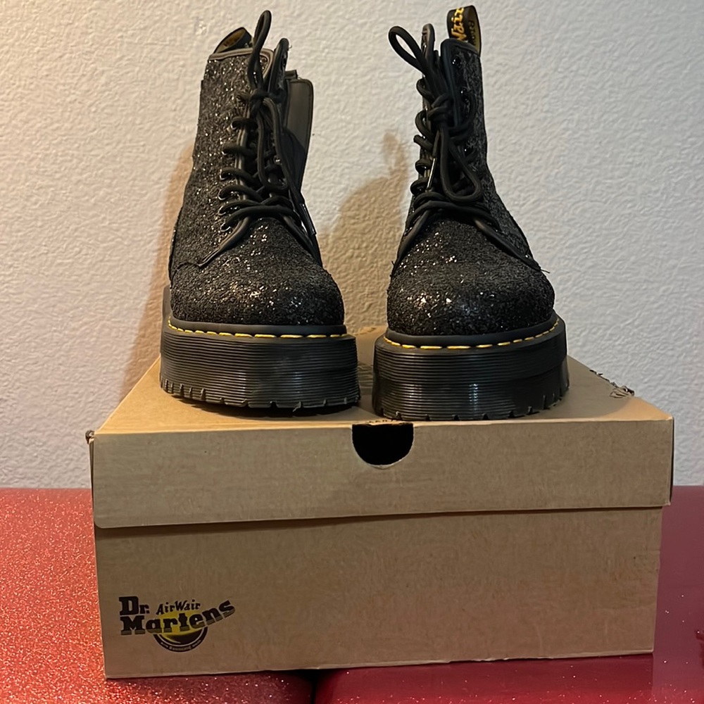 Dr. Martens Jadon Glitter Black, Chunky Glitter, UK 6, US 7, EU 39, Quad Retro